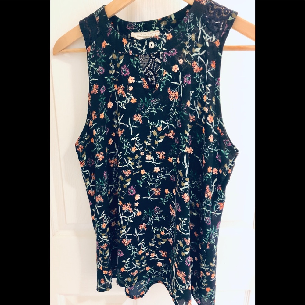 Crescent for Stitchfix Floral Blue Top